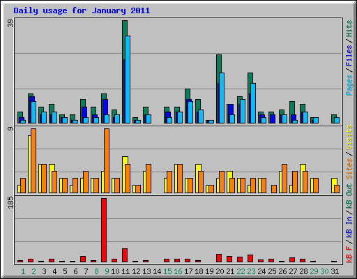 Daily usage for January 2011