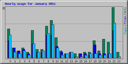 Hourly usage for January 2011