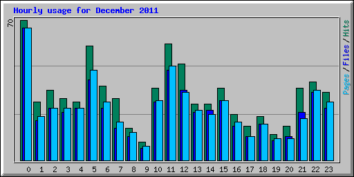 Hourly usage for December 2011