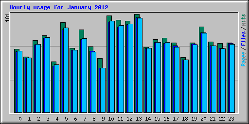 Hourly usage for January 2012