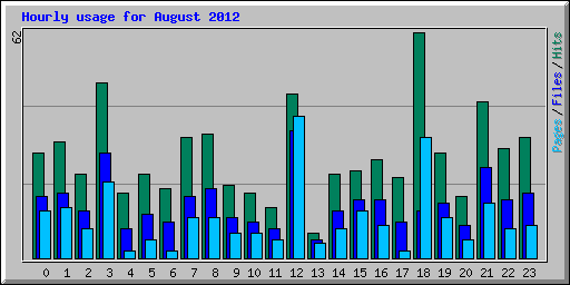 Hourly usage for August 2012